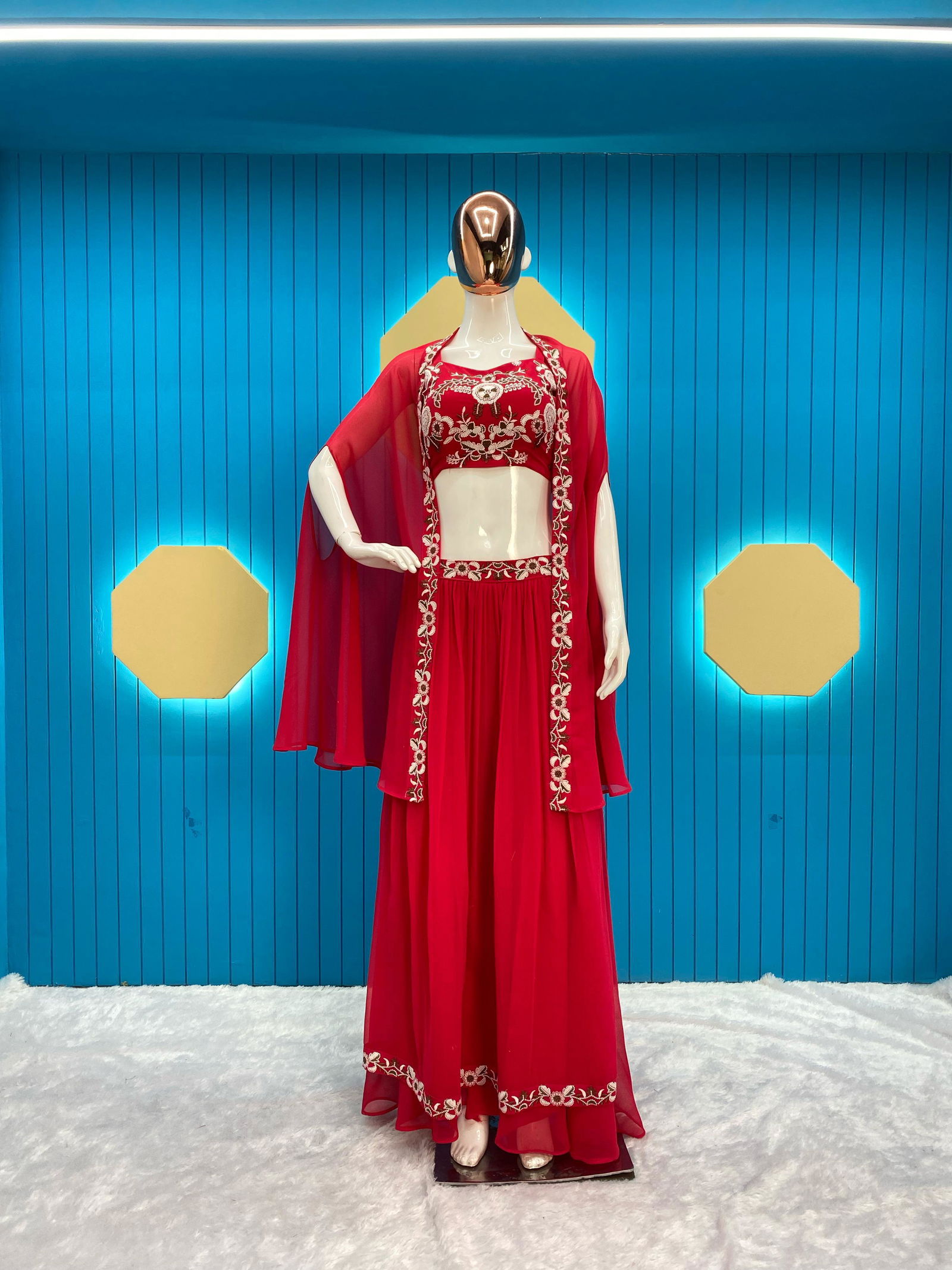 LG 1828 Georgette Party Wear Indo Western Lehenga Wholesale Suppliers In Mumbai